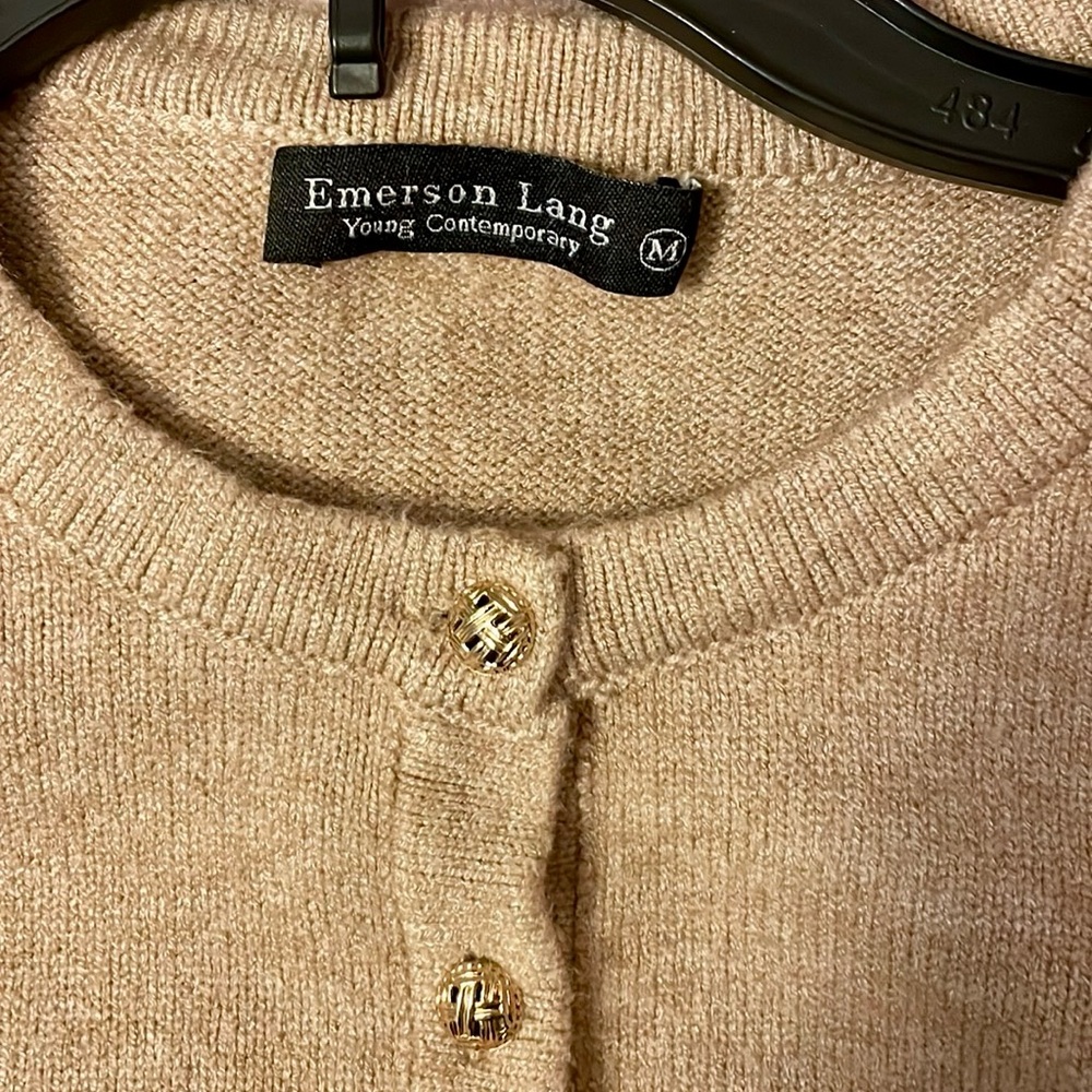 Emerson Lang Young Contemporary Brown Button-Up Cardigan - Picture 7 of 12